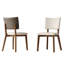 Chaises de salle à manger en cuir de polyuréthane David avec pieds en bois