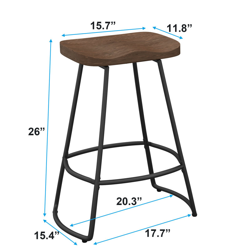 Ryalson Swivel Counter Stool with Metal Frame, Counter Stool (26" Seat Height)