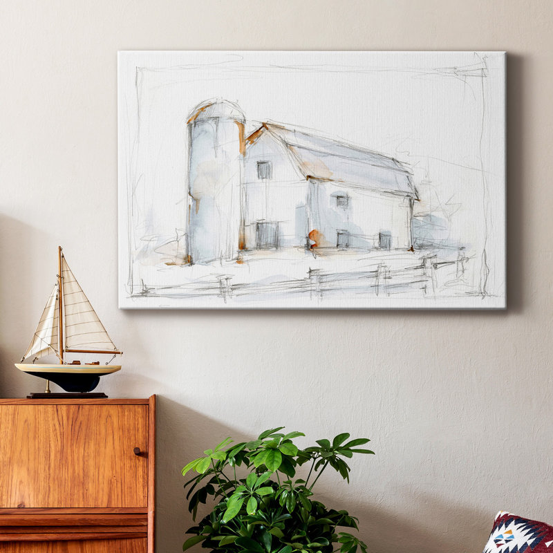 Barnyard, croquis au crayon II - impression sur toile tendue, H 36 po x l 24 po x P 1 po