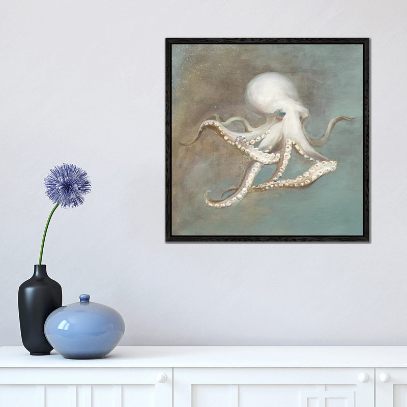 Treasures From The Sea V by Danhui Nai - Print on Canvas, 45.72 cm H x 45.72 cm W, Black Framed
