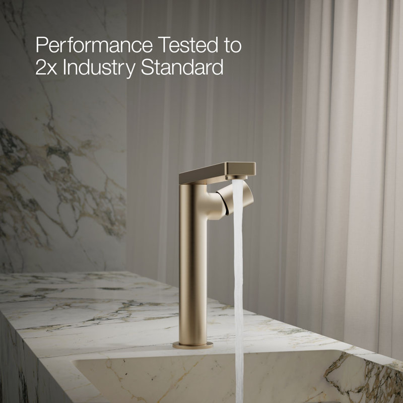 Single-Handle Bathroom Faucet with Drain Assembly, Vibrant Brushed Bronze