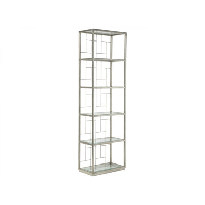 26"W x 14"D x 85"H  5-Tier Mid Geo Slim Etagere