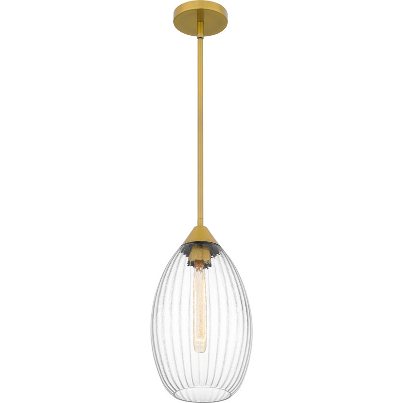 Mini-luminaire suspendu 1 lumière Elenny, Or brossé
