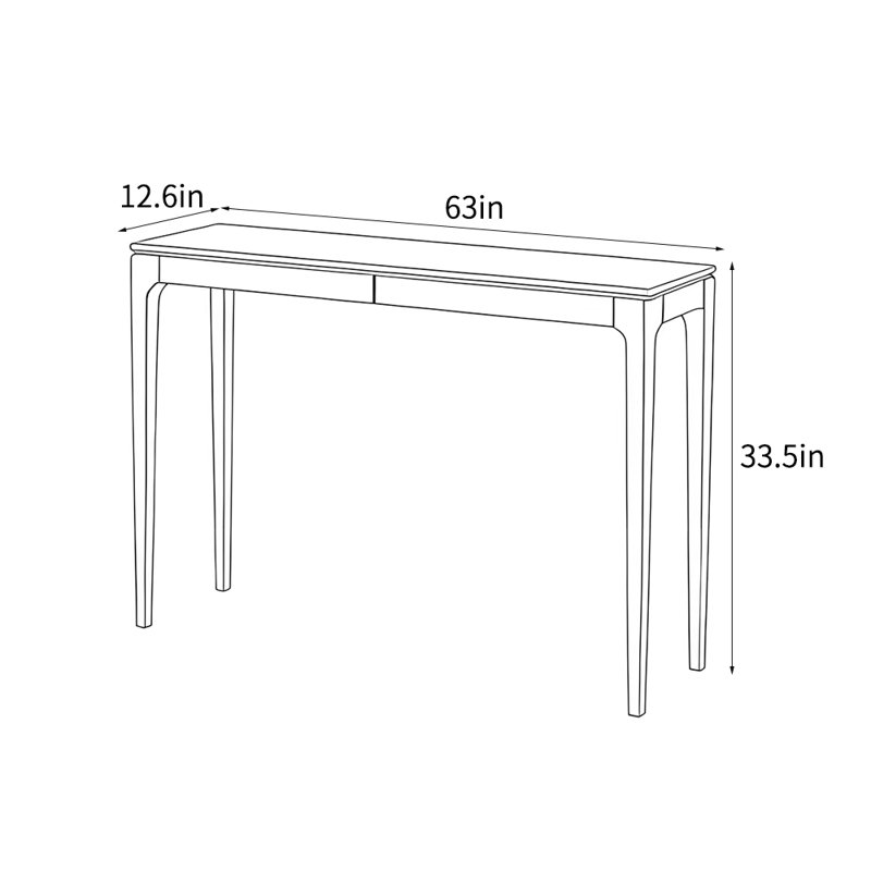 Console brun simple de style pastoral, H 33,5 po x l 63 po x P 12,6 po