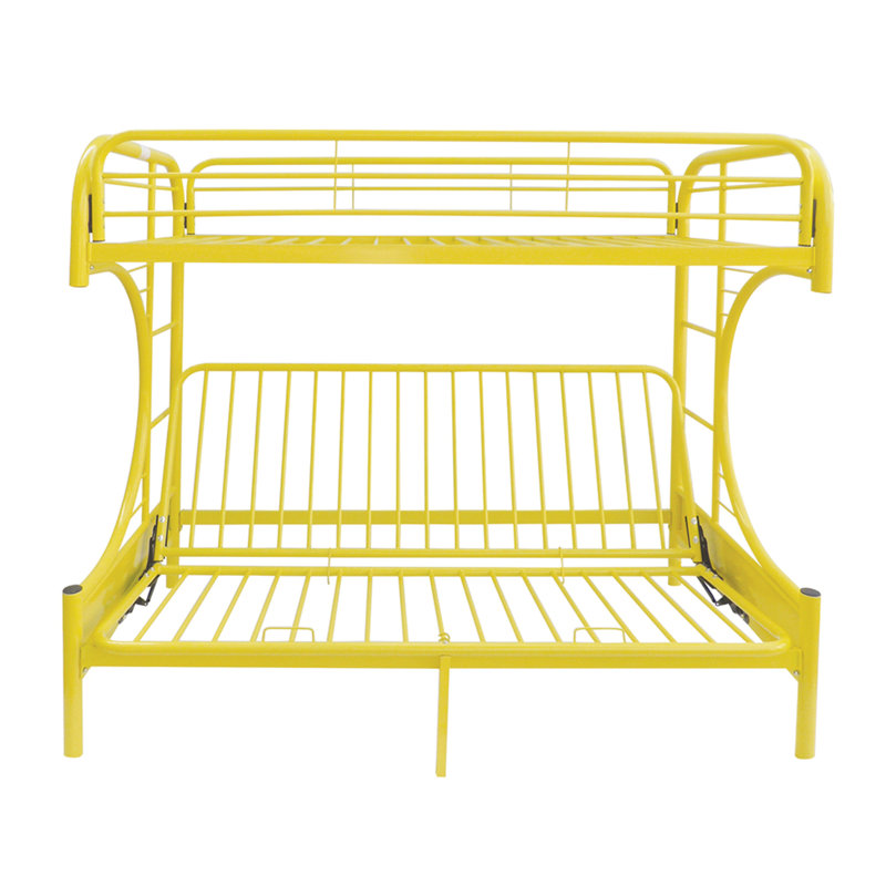 Alycea Futon Bunk Bed with Built-in Ladders, Twin Over Full, Yellow