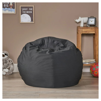 Fauteuil à billes en tissu noir de 34 po x 34 po x 25 po Chrisholm