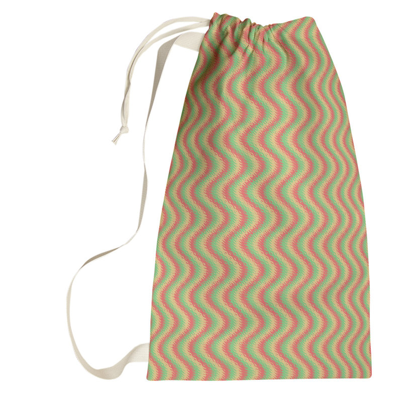 Kitterman Fabric Laundry Bag with Handles, Small ( 64" H x 20" W x 1.5" D), Yellow/Red