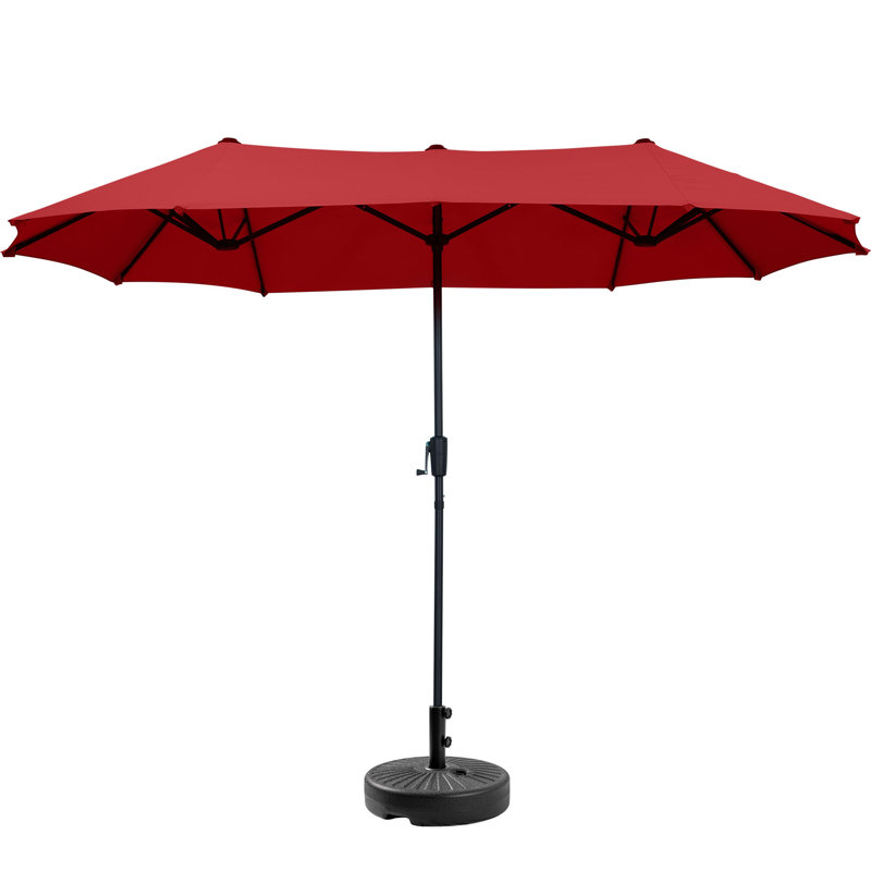 Parasol de patio 13 pi avec base, Rouge