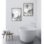 «Coastal Coconut Palm Tree Beach BW Right» et «Coastal Coconut Palm Tree Beach BW Right» par The Creative Bunch Studio, ensemble d'art sur toile encadrée-1358130571