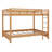 Wood Queen Size Bunk Bed With Ladder-2069216038