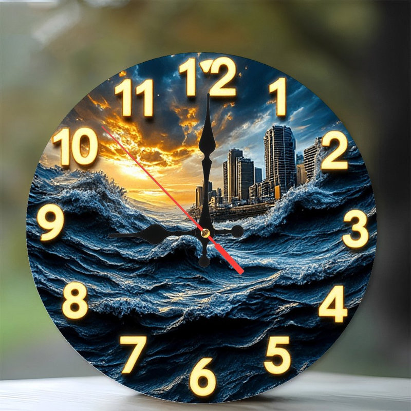 Horloge murale coucher de soleil océan