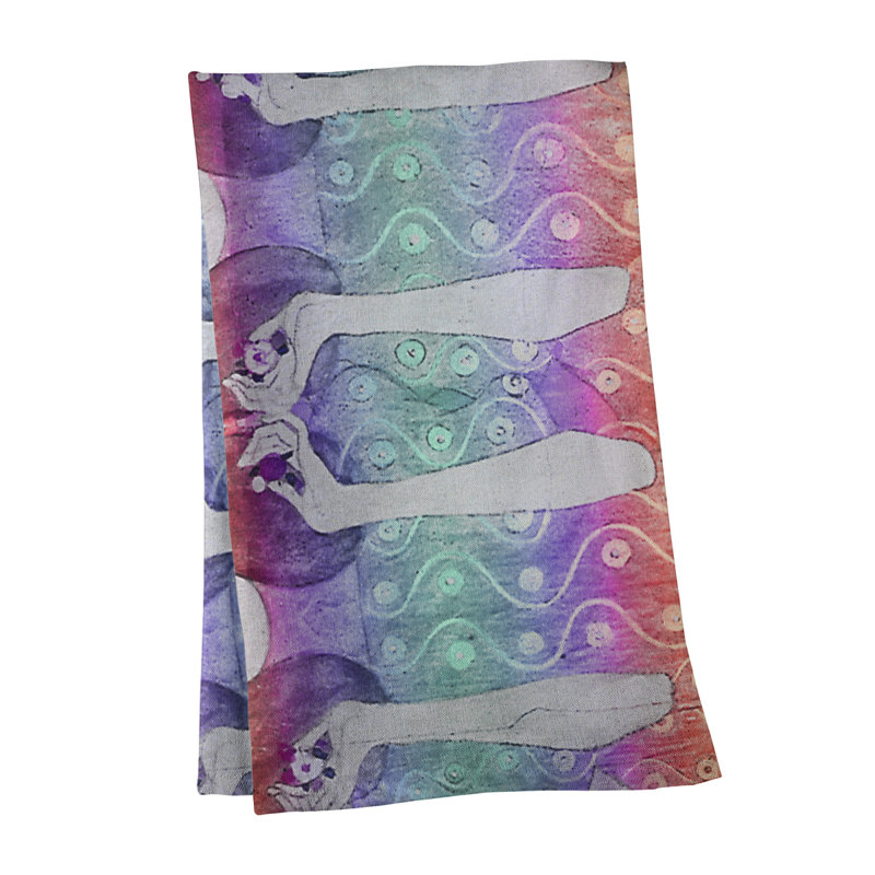 Serviette de thé ange mariés Magaw, Polyester sergé, Rouge / Bleu
