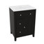 Armoire de lavabo de salle de bain 24 po, design contemporain avec vasque en céramique - 2 tiroirs + porte à fermeture en douceur-121088150
