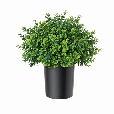 1 arbre topiaire en buis artificiel pour décoration de porte d'entrée (vert) avec pots, aucun assemblage requis, plantes vertes artificielles en pot résistantes aux UV