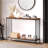 Console Table, Sofa Tables Narrow Entryway Table With Glass Shelf And Metal Frame, 33.5” Behind Couch Table Industrial Hallway Table For Living Room, Foyer, Bedroom, Rustic Grey-1867169873-1867192699-1863214457