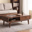 Table basse rectangulaire en bois massif noyer-321443428