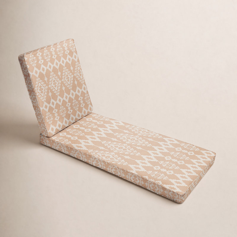 Califon Pacheco Outdoor Chaise Lounge Cushion, Orange/White, 21.00" W x 78.00"D