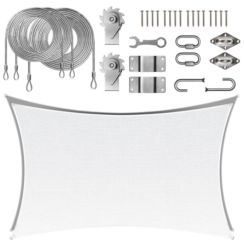 Ensemble d'ombrage rectangulaire avec treuil Colourtree, Blanc, 12 pi x 16 pi