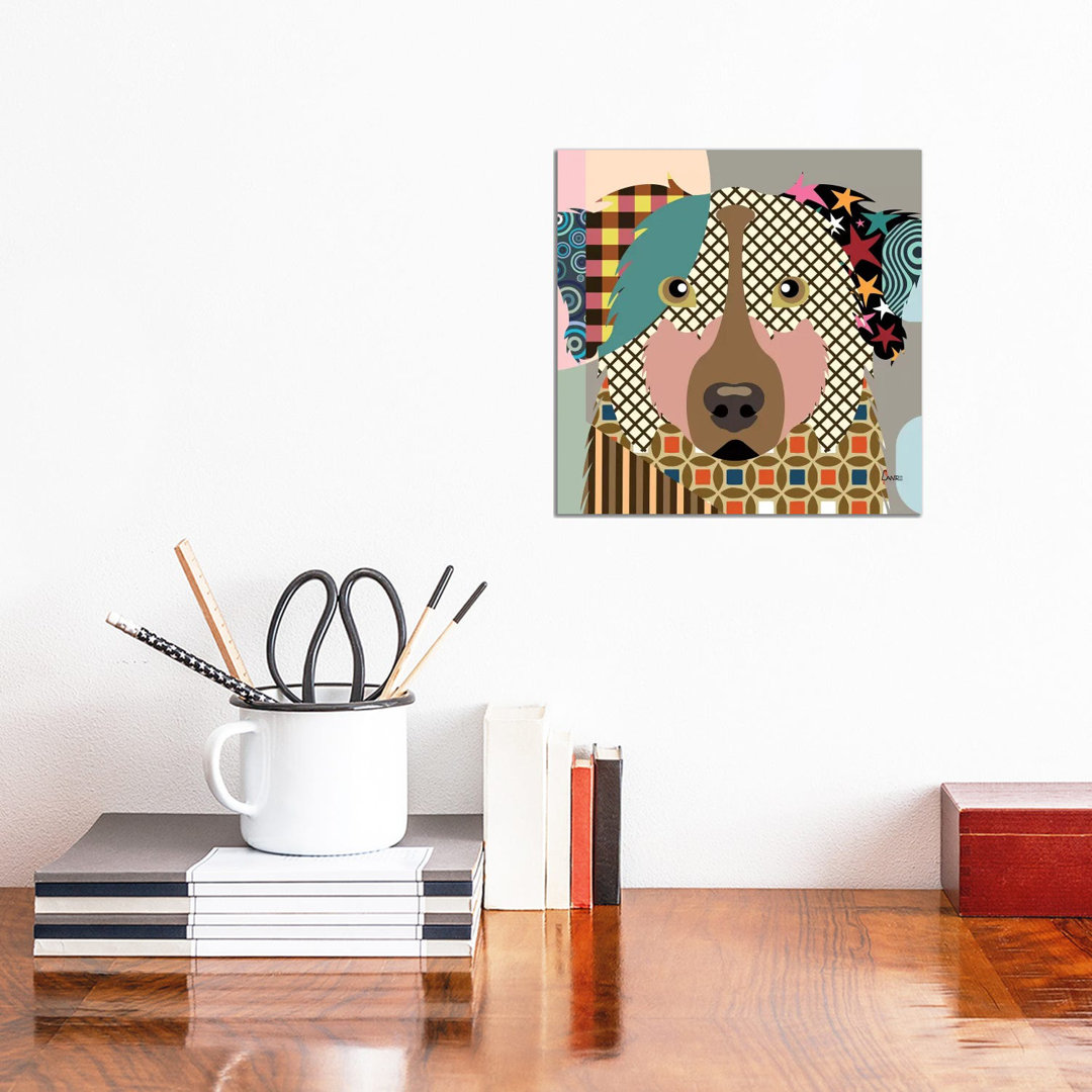 Australian Shepherd by Lanre Studio - Wrapped Canvas Print