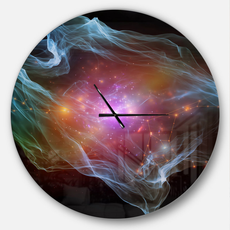 Horloge murale mauve avec lumières mauves, Grand