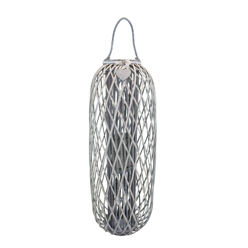 Glass Tabletop Lantern, Grey