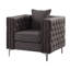 Fauteuil d'appoint avec accoudoirs gris foncé Gwenne