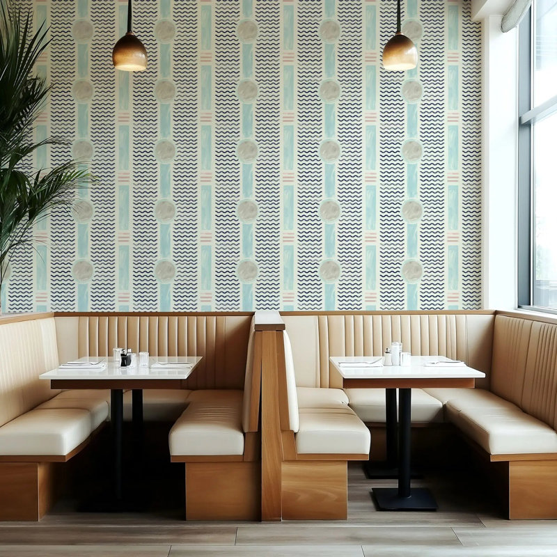 South Beach Facade - Papier peint, Peler et coller, Bleu plage