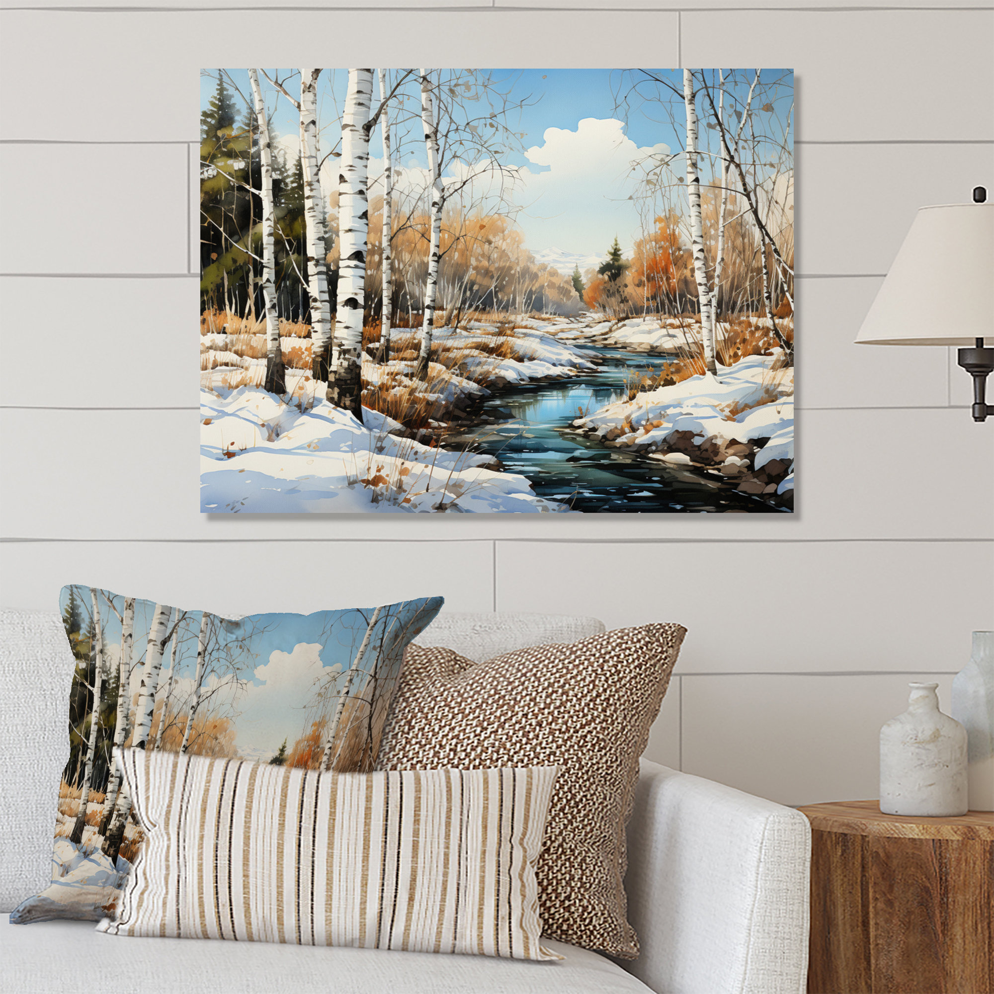 Loon Peak Birch Woods Winter Whispers III - Tree Birch Metal Wall Decor ...