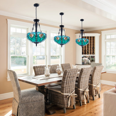 3-light Dimmable Tiffany Pendant