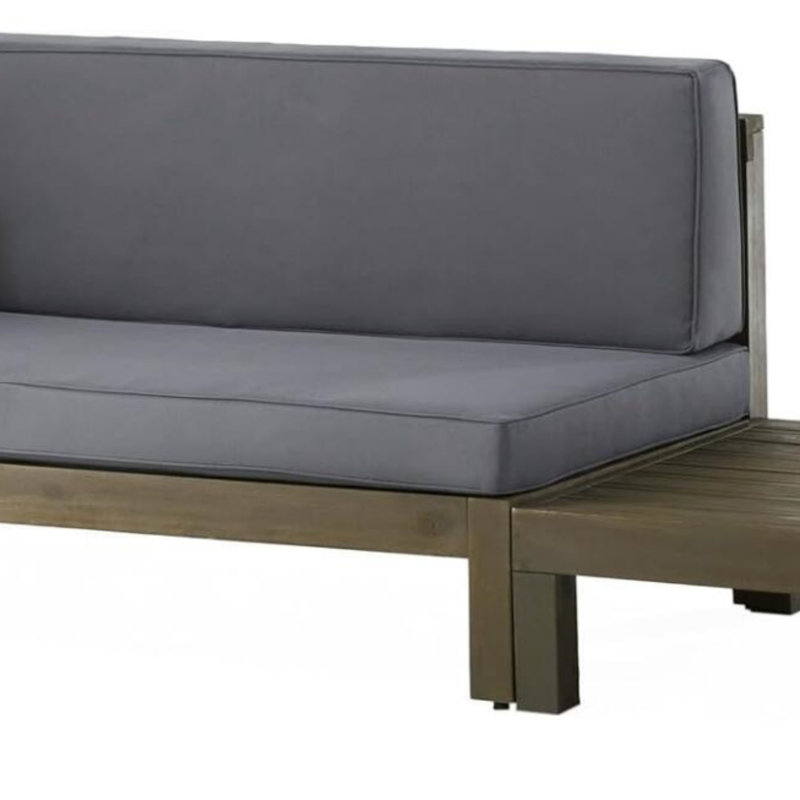 Banc d'angle en X avec table basse