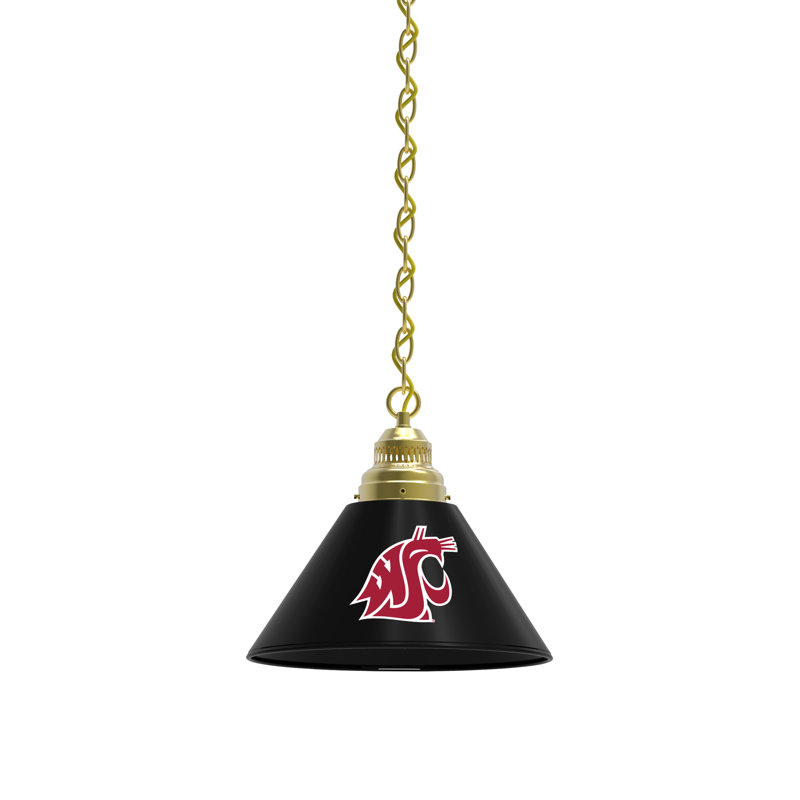 1 - Light Single Pendant, Brass, Washington State Cougars