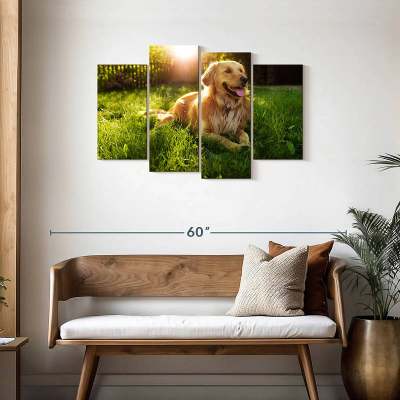 Sunny Golden Retriever, H 27 po x l 43 po