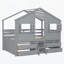 Lit en bois avec 4 tiroirs de rangement-114224514