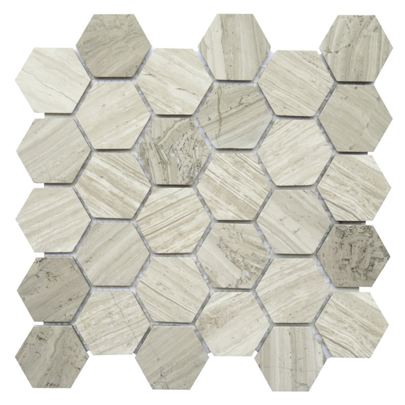 Carreaux de mosaïque alvéolée en marbre Bari 2 po x 2 po pour murs et sols