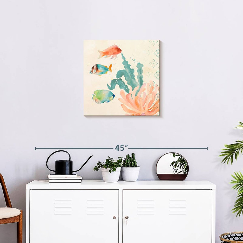 Bramley tropical sarcelle corail Medley I, H 20 po x l 20 po