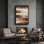 «Brown Cream Abstract Organic Modern Neutral Art», reproduction d'art encadrée