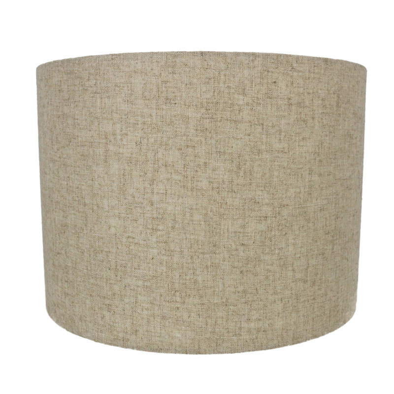 Abat-jour tambour en lin (araignée), Beige, H 10 po x l 16 po x P 16 po