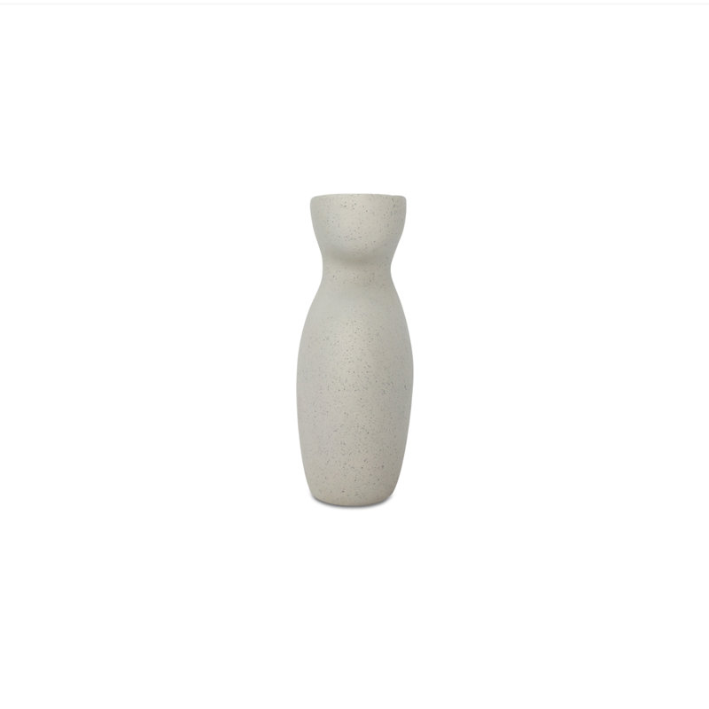 Vila 13In Sculptural Vessel Cream White, 9.5" H x 3.5" W x 9.5" D