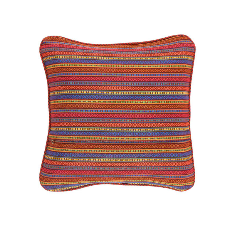 Oreiller de tapis rétro noué à la main 20 po Pasargad, Rouge / bleu marine / or