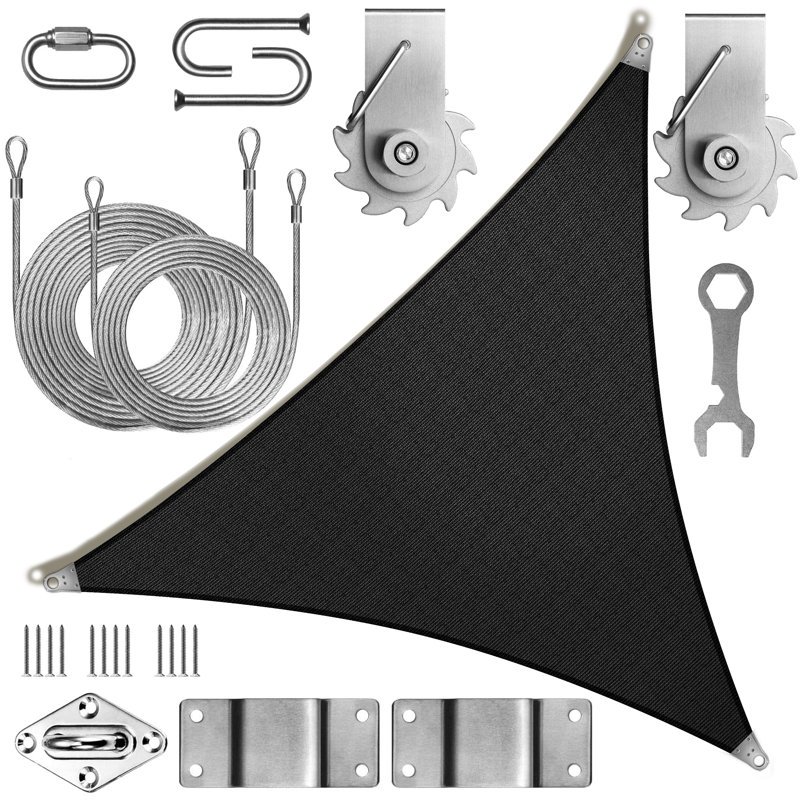 Toile d'ombrage triangulaire, Noir, 22 pi x 22 pi