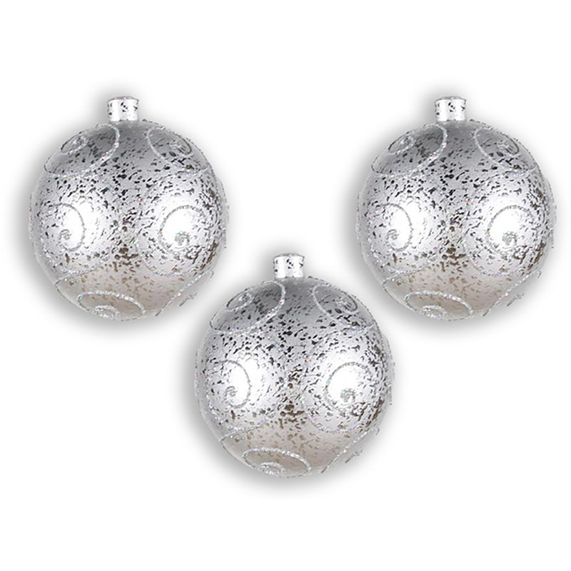 Ensemble d'ornement boule 3 pièces, Argent