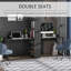 Bureau d'ordinateur long avec tablettes de rangement