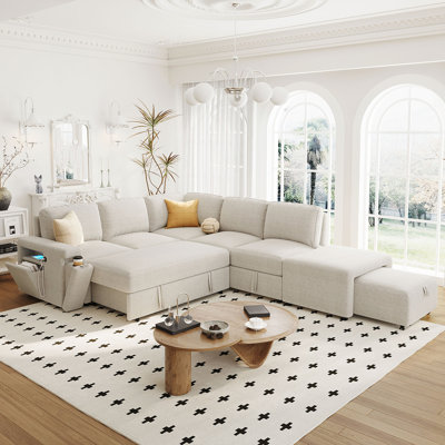 Canapé polyvalent en forme de L avec des fonctionnalités avancées pour divers espaces