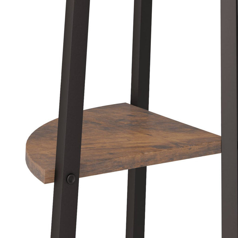 Casstown 120cm H x 45.5cm W Corner Bookcase, Brown/Black