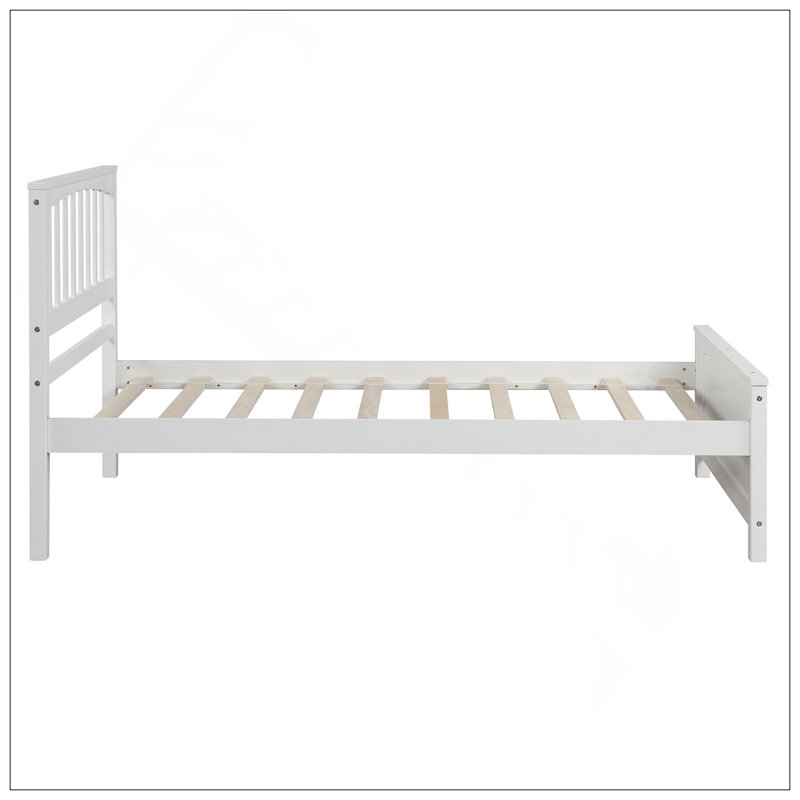 Lit plateforme en bois, Blanc