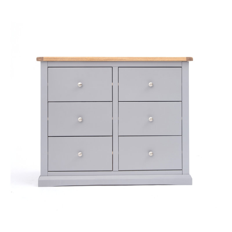 Millan 110cm W 6 - Drawer Chest of Drawers, Grey/Chrome