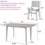 L'ensemble de 7 tables de salle à manger modernes comprend 1 table de salle à manger rectangulaire et 6 chaises de salle à manger rembourrées en lin-1034239990