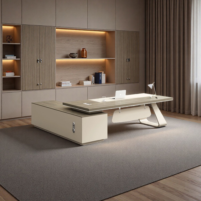 Bureau de fabrication en bois d'ingénierie durable, H 29,53 po x l 86,61 po x P 70,87 po