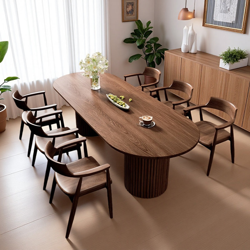 Table de salle à manger en bois massif de style français