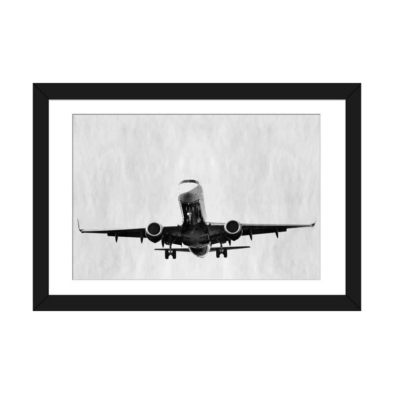 Albree Modern Takeoff, impression sur toile, H 16 po x l 24 po x P 1 po, Papier d'art encadré noir, Blanc